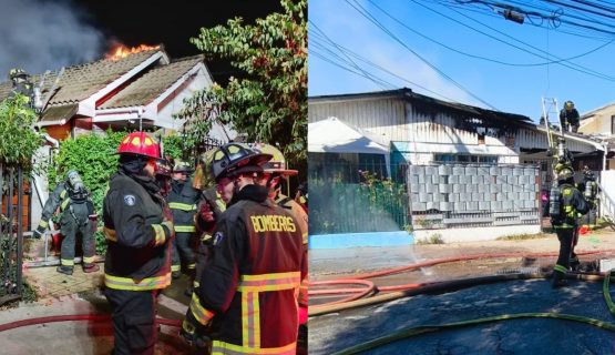 Incendios dejaron dos casas totalmente destruidas en Quillota