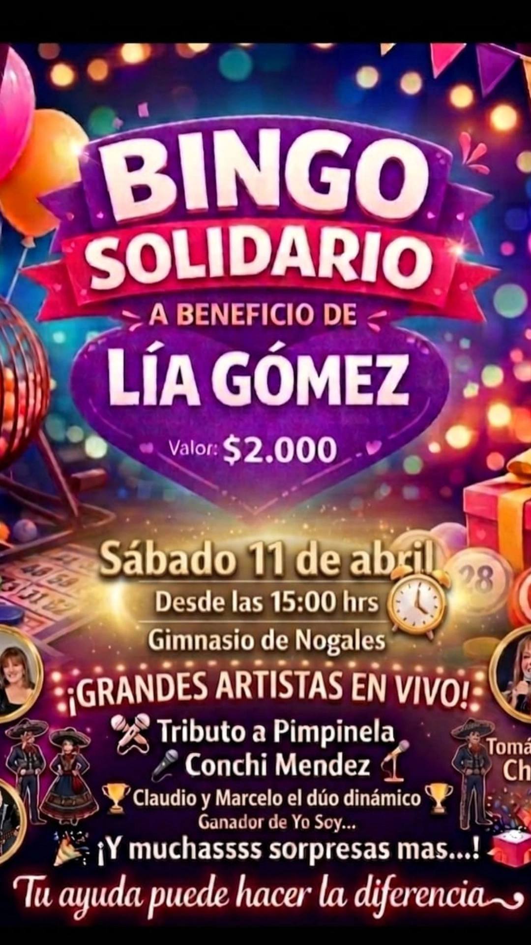 Invitan a bingo solidario para apoyar la recuperación de estudiante de Nogales