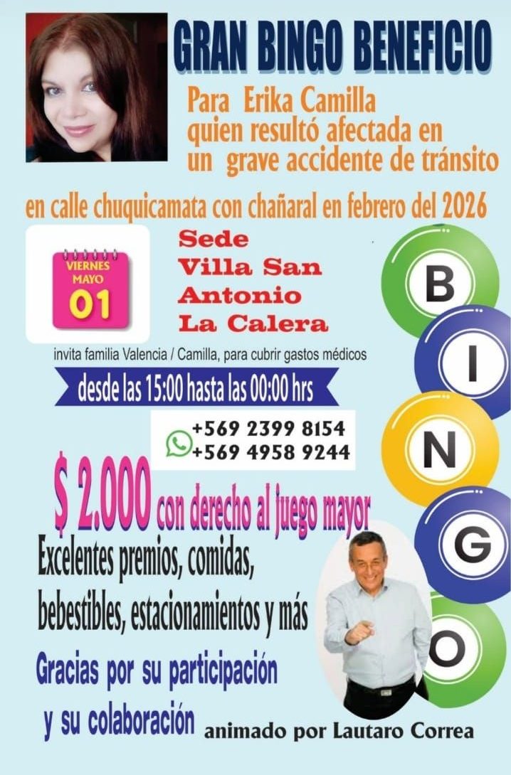 La Calera Harán bingo a beneficio de calerana que sufrió atropello en febrero 