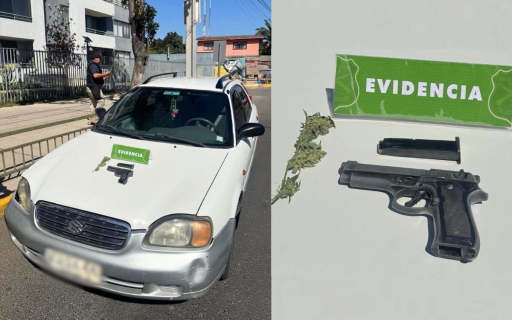 Quillota: Conductora que llevaba armas causó colisión cuando huía de Carabineros