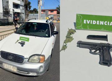 Quillota: Conductora que llevaba armas causó colisión cuando huía de Carabineros