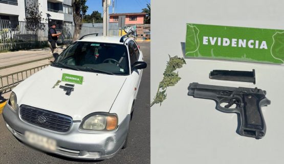 Quillota: Conductora que llevaba armas causó colisión cuando huía de Carabineros