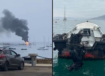 [VIDEO] Bote a motor se incendió en Papudo