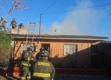 [VIDEO] Bomberos trabaja en apagar incendio en Quillota