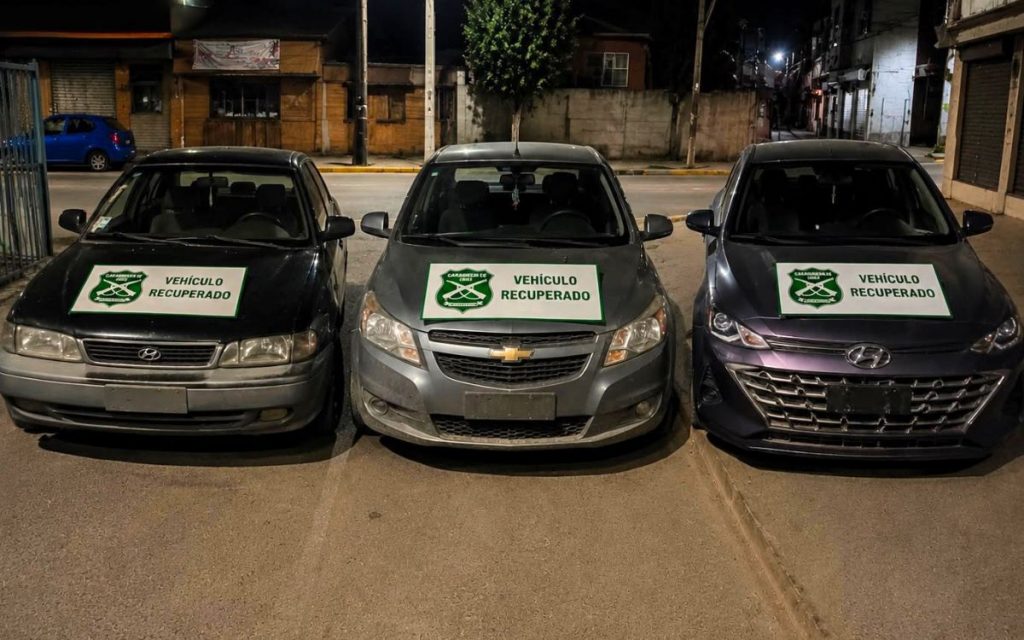 Carabineros recupera tres vehículos robados durante patrullajes en La Cruz