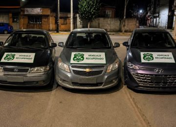 Carabineros recupera tres vehículos robados durante patrullajes en La Cruz