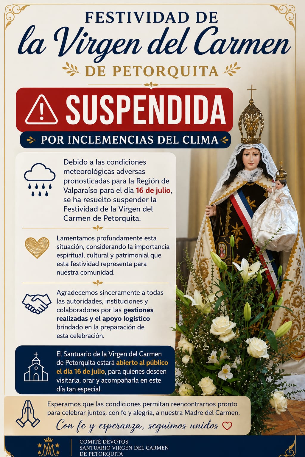 Se suspende la Fiesta de la Virgen de Petorquita