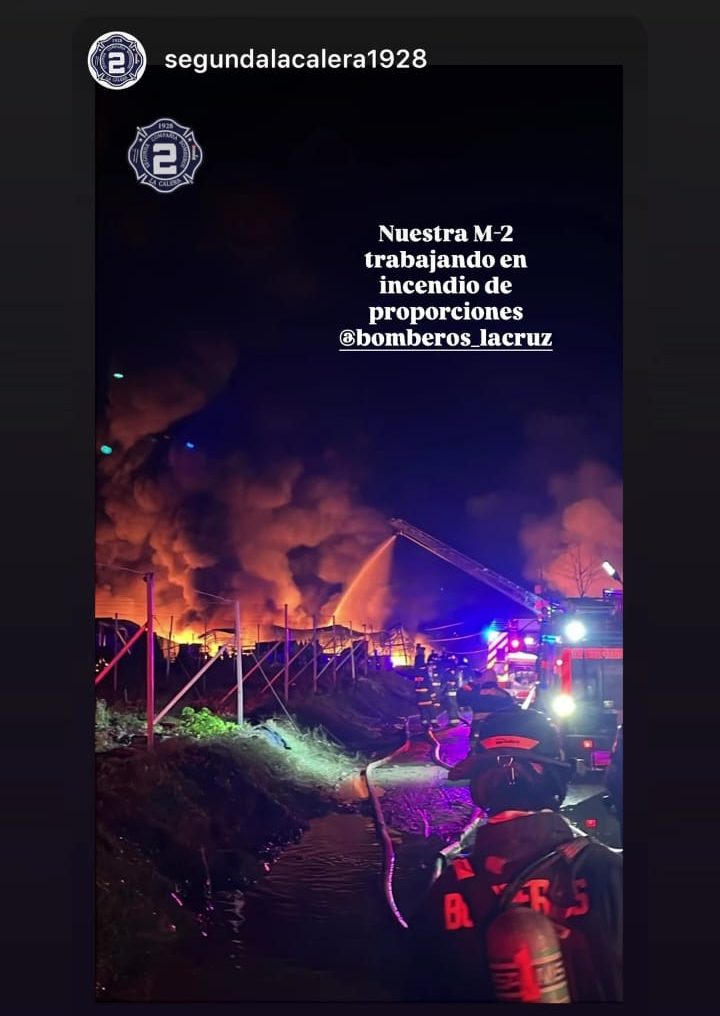 Complejo incendio en La Cruz movilizó a bomberos de diversas comunas de la Región