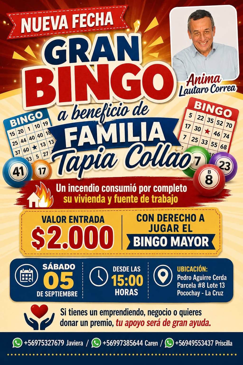 Todos las actividades a beneficio de familia damnificada en incendio de La Cruz