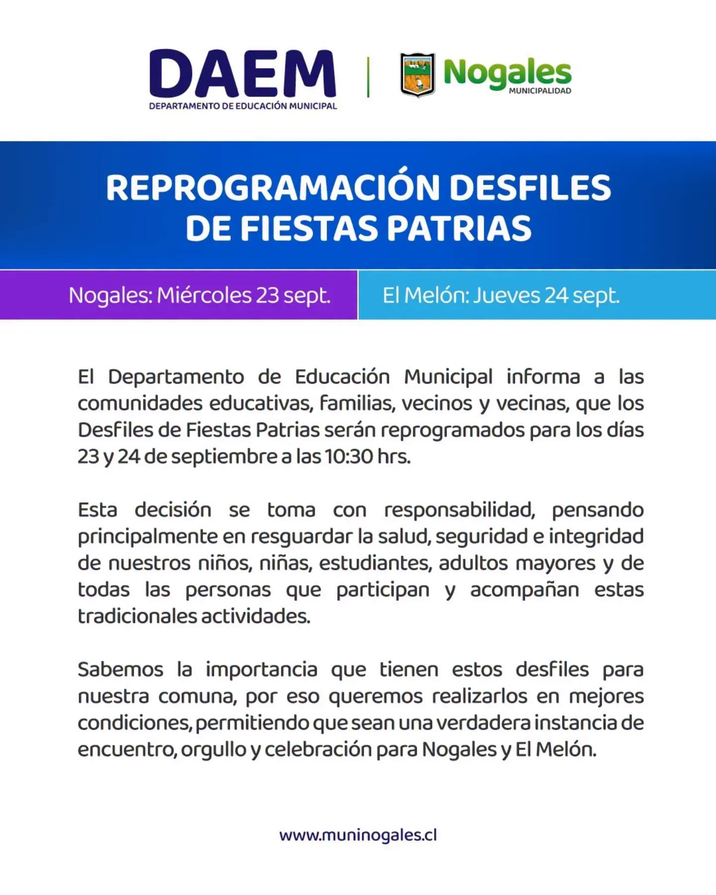 Nogales Reprograman el desfile de las Glorias del Ejército para el 23 y 24 de septiembre