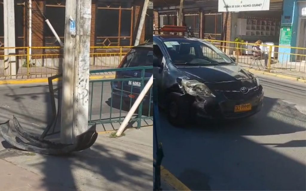 Taxi colectivo y auto protagonizan accidente en Quillota