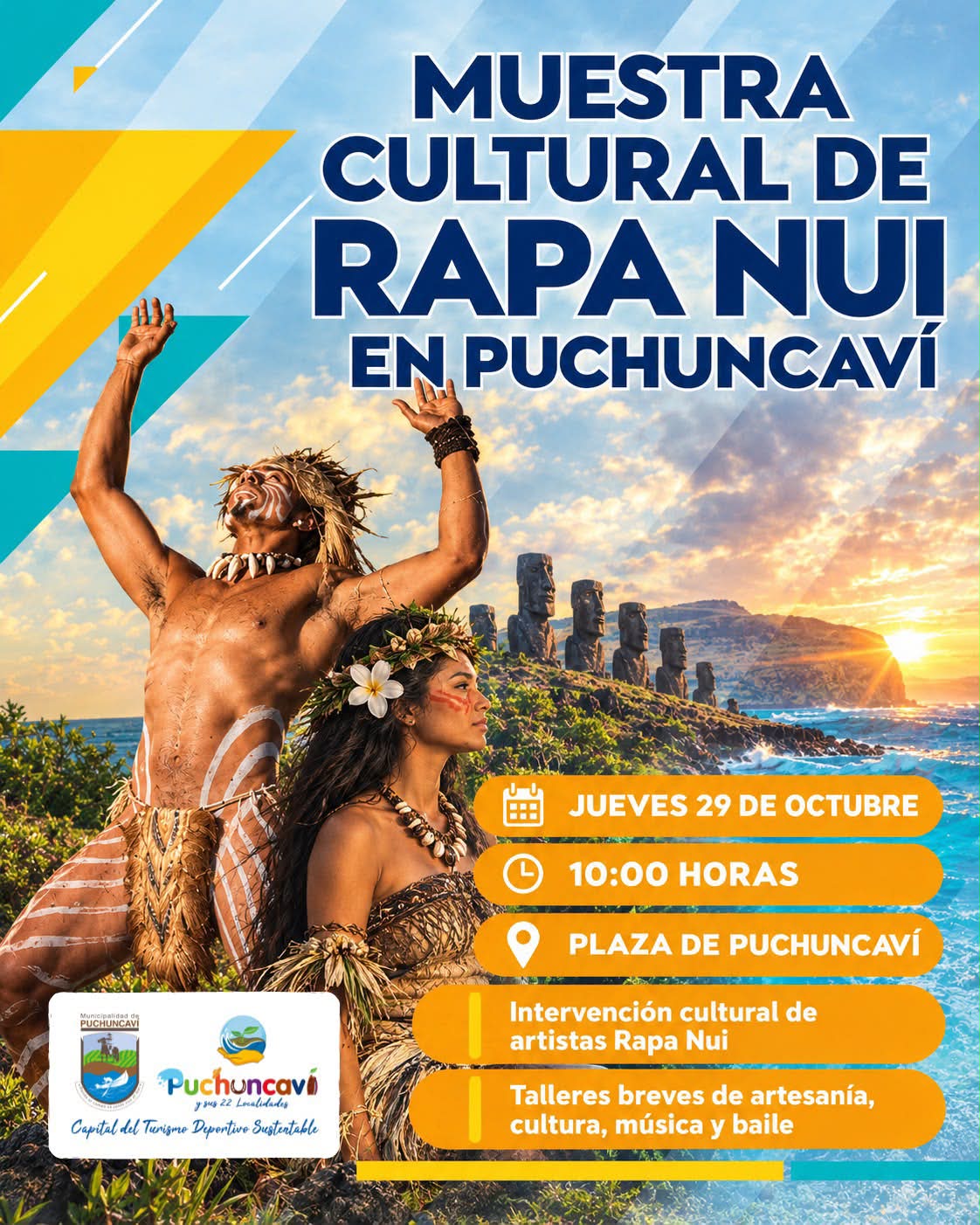 Muestra cultural de Rapa Nui llega a Puchuncaví este jueves